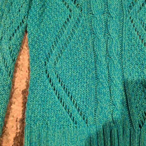 AEO Open Cable Knit Aquamarine Sweater - Picture 5 of 5